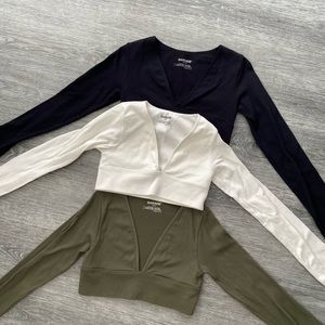 Garage Scarlett Seamless Deep Plunge Long Sleeve Bundle